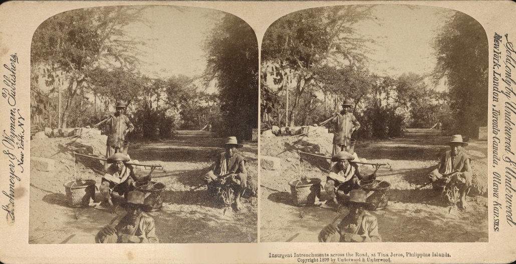 Insurgent Intrenchments across the Road, at Tina Jeros, Philippine Islands.